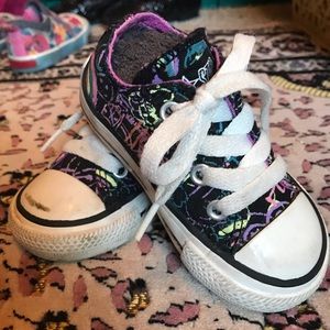 Graffiti Black and Purple Converse Baby size 4